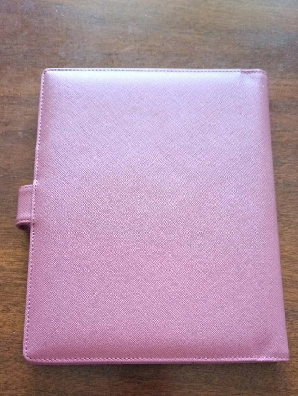 Janes Agenda disc rouge pink saffiano vegan leather binder with magnetic closure - Picture 4 of 4